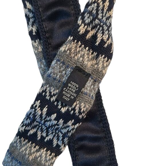 Cashmere & Lana Men’s Blue & Gray Necktie - Picture 3 of 6